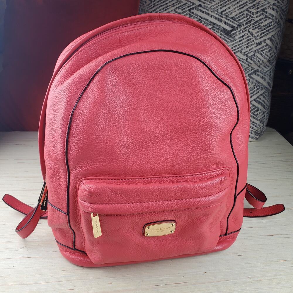 MICHAEL KORS |  Jet Set  | Pink Watermelon | Pebbled Leather |  Backpack